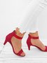 Mostata Women Middle Heel Sandal leopard Ankle Strap Shoes